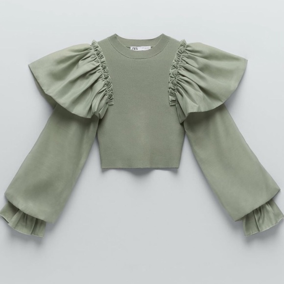 Zara Tops Zara Combination Knit Sweater Poshmark